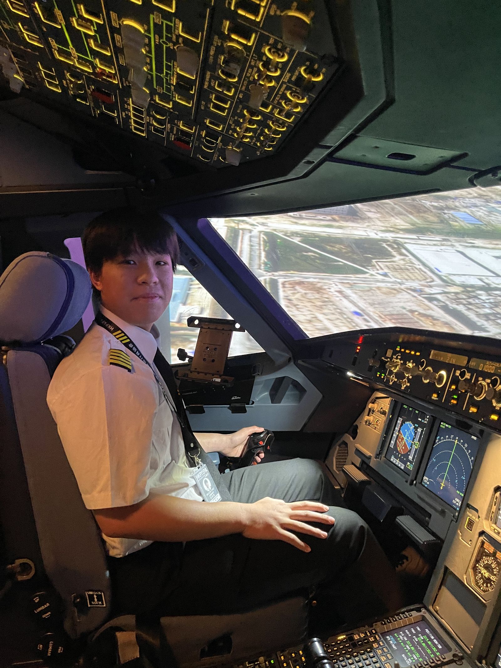 Airbus flight simulator cockpit