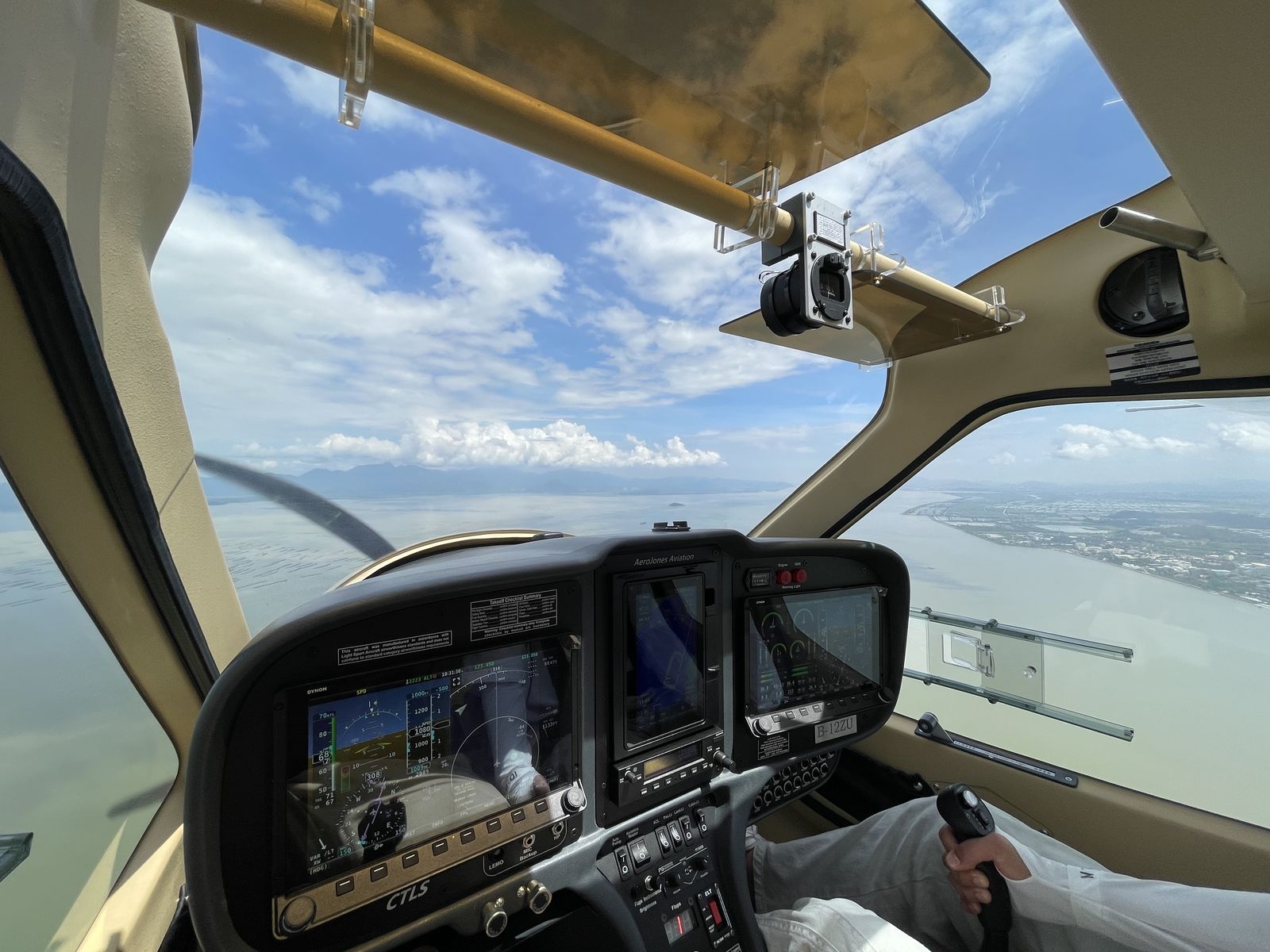 View from the cockpit during a discovery flight